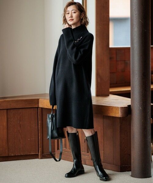 L size ONWARD(大きいサイズ) / エルサイズオンワード ミニ丈・ひざ丈ワンピース | スーパージーロン ベビーメリノ ワンピース | 詳細5