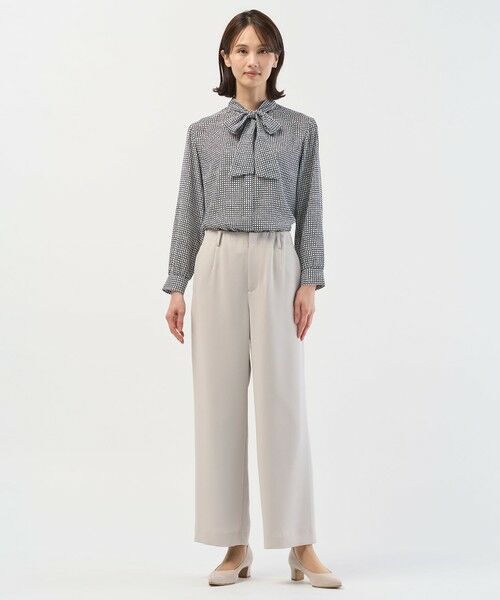 L size ONWARD(大きいサイズ) / エルサイズオンワード その他パンツ | 【セットアップ対応】セラテリーダブルクロス セミワイド パンツ | 詳細6