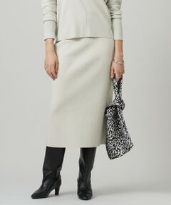 L size ONWARD(大きいサイズ) / エルサイズオンワード ミニ・ひざ丈スカート | 【洗える】 クロスコンビ ニットスカート