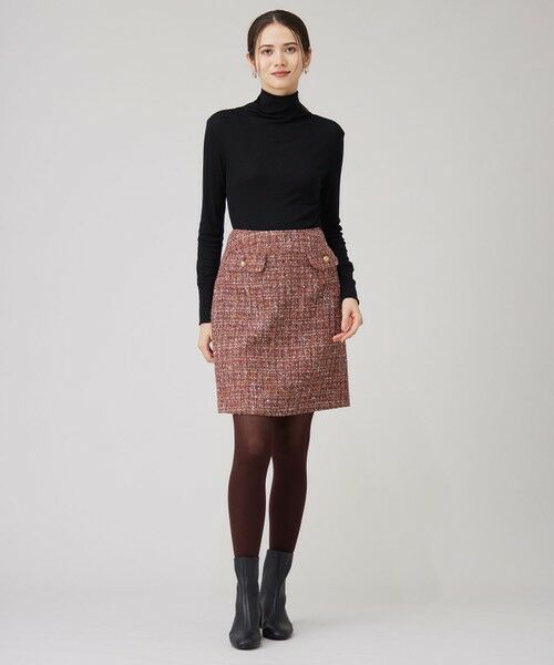 L size ONWARD(大きいサイズ) / エルサイズオンワード ミニ・ひざ丈スカート | ラメノットファンシーツイード スカート | 詳細1