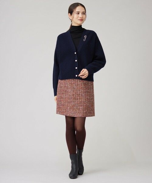 L size ONWARD(大きいサイズ) / エルサイズオンワード ミニ・ひざ丈スカート | ラメノットファンシーツイード スカート | 詳細2