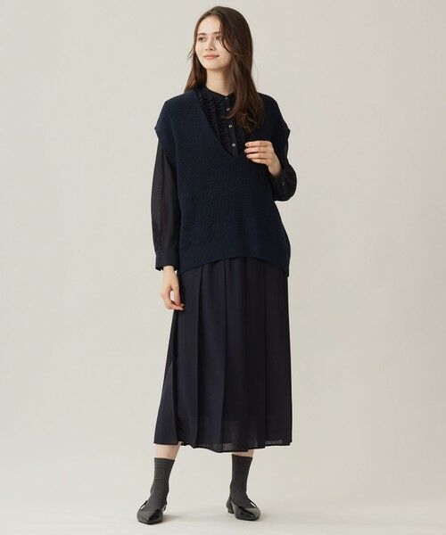 L size ONWARD(大きいサイズ) / エルサイズオンワード ロング・マキシ丈スカート | 【セットアップ対応・洗える】ハイツイストビエラプリーツ スカート | 詳細3