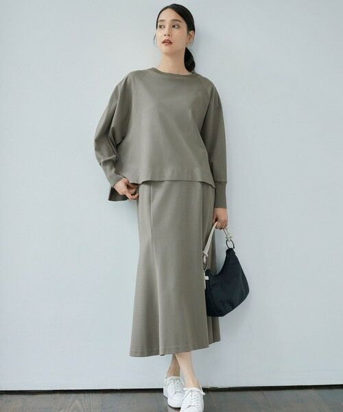 L size ONWARD(大きいサイズ) / エルサイズオンワード ミニ・ひざ丈スカート | 【セットアップ対応・洗える】エアーポンチ スカート | 詳細1