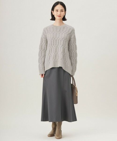 L size ONWARD(大きいサイズ) / エルサイズオンワード ミニ・ひざ丈スカート | 【セットアップ対応・洗える】エアーポンチ スカート | 詳細3