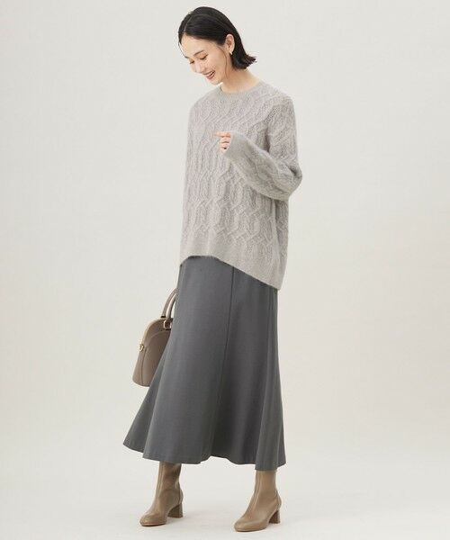 L size ONWARD(大きいサイズ) / エルサイズオンワード ミニ・ひざ丈スカート | 【セットアップ対応・洗える】エアーポンチ スカート | 詳細4