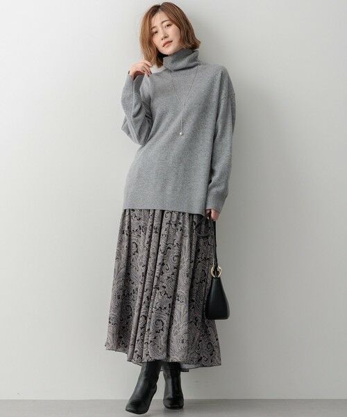 L size ONWARD(大きいサイズ) / エルサイズオンワード ミニ・ひざ丈スカート | Ratti ペイズリープリント ティアード スカート | 詳細12