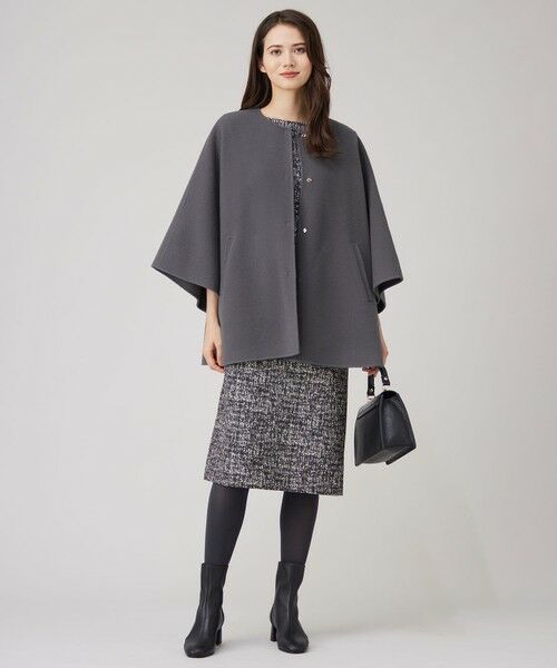 〇【試着のみ】UNITED ARROWS ウール リバー ポンチョ ライトグレー ライトリバー ポンチョ （ポンチョ）｜L size ONWARD(大きい
