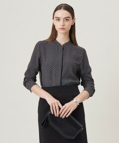 L size ONWARD(大きいサイズ) / エルサイズオンワード シャツ・ブラウス | 【UVケア・速乾・洗える】BackSatinAmunzen バンドカラーブラウス