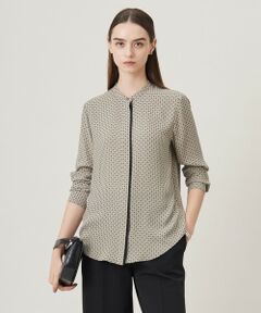 L size ONWARD(大きいサイズ) / エルサイズオンワード シャツ・ブラウス | 【UVケア・速乾・洗える】BackSatinAmunzen バンドカラーブラウス