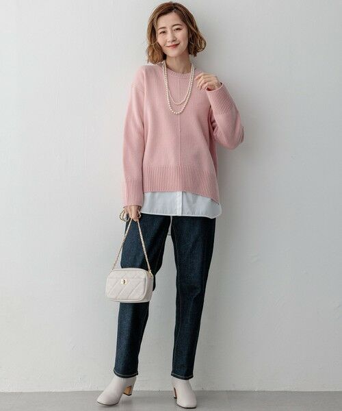 L size ONWARD(大きいサイズ) / エルサイズオンワード カットソー | 【GLOW10月号掲載/洗える】ナチュラルコットンベアコンビ カットソー | 詳細15