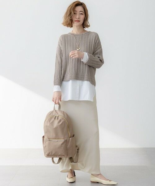 L size ONWARD(大きいサイズ) / エルサイズオンワード カットソー | 【GLOW10月号掲載/洗える】ナチュラルコットンベアコンビ カットソー | 詳細22