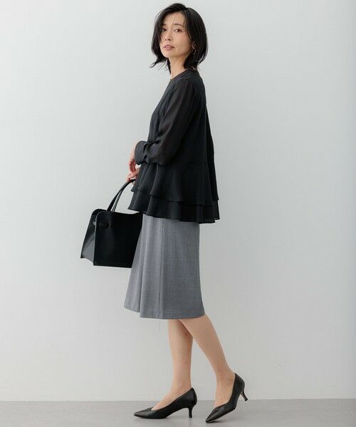 L size ONWARD(大きいサイズ) / エルサイズオンワード カットソー | 【洗える】テプラマットシフォン ブラウス | 詳細13