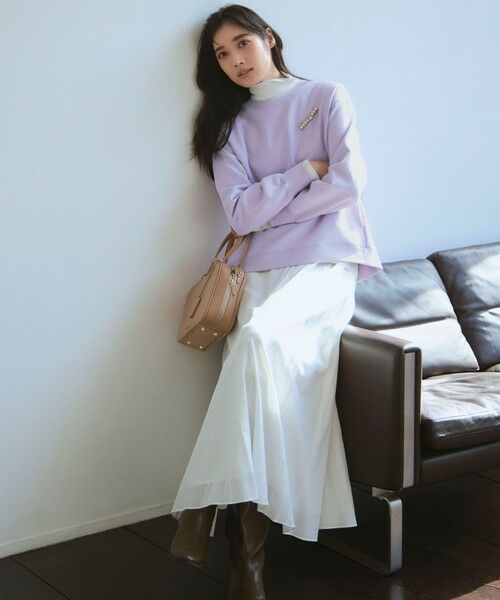 L size ONWARD(大きいサイズ) / エルサイズオンワード カットソー | 【見上愛さん着用/LEE10月号掲載】レイヤードタートル カットソー | 詳細7