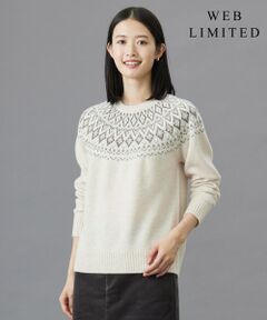 【WEB限定カラーあり・洗える】FAIR ISLE ラウンドネック ニット