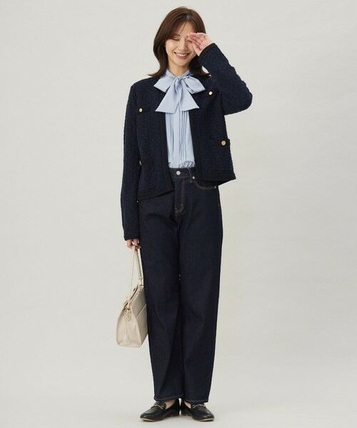 L size ONWARD(大きいサイズ) / エルサイズオンワード ノーカラージャケット | TWEED ニット ジャケット | 詳細21