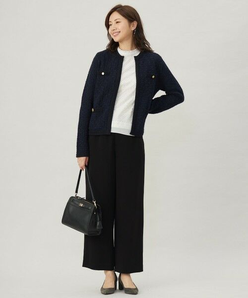 L size ONWARD(大きいサイズ) / エルサイズオンワード ノーカラージャケット | TWEED ニット ジャケット | 詳細22