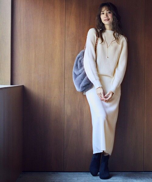 L size ONWARD(大きいサイズ) / エルサイズオンワード ニット・セーター | 【洗える・セットアップ可】アンチピリング変形畔 ボトルネック ニット | 詳細16