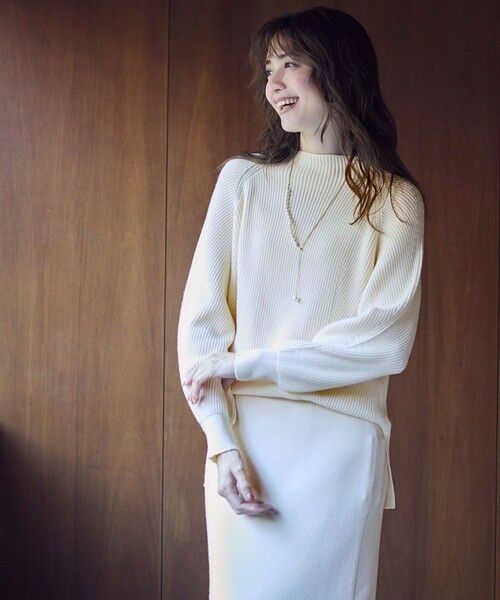 L size ONWARD(大きいサイズ) / エルサイズオンワード ニット・セーター | 【洗える・セットアップ可】アンチピリング変形畔 ボトルネック ニット | 詳細17