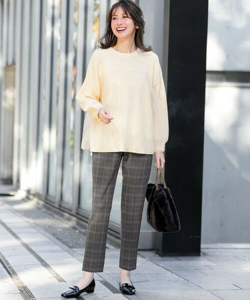 L size ONWARD(大きいサイズ) / エルサイズオンワード ニット・セーター | 【洗える】ビスチェ風チュールコンビ ニット | 詳細1