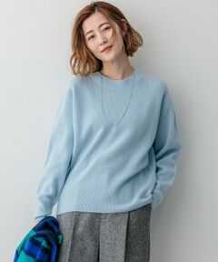 【洗える】ウールカシミヤ クルーネック ニット