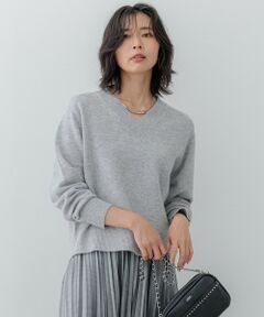 【洗える】ウールカシミヤ Vネック ニット