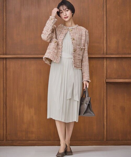 L size ONWARD(大きいサイズ) / エルサイズオンワード ロング・マキシ丈ワンピース | 【洗える】クリスタルアムンゼン プリーツワンピース | 詳細3