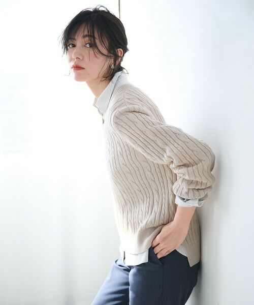 L size ONWARD(大きいサイズ) / エルサイズオンワード その他パンツ | 【洗える】2way thermoサキソニー テーパード パンツ | 詳細6