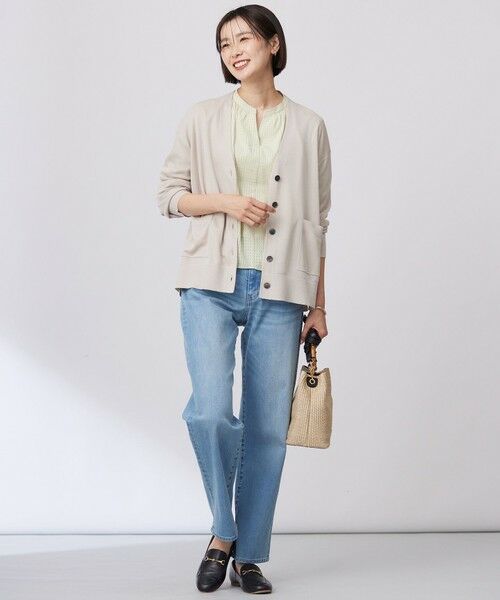 L size ONWARD(大きいサイズ) / エルサイズオンワード デニムパンツ | 【洗える】BASIC STRETCH DENIM ボーイフィット パンツ | 詳細30