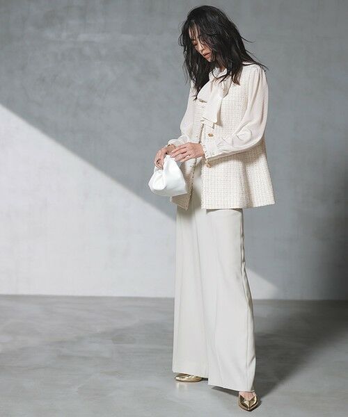 L size ONWARD(大きいサイズ) / エルサイズオンワード その他パンツ | 【セットアップ対応・洗える】トリアセダブルクロス ワイドパンツ | 詳細5