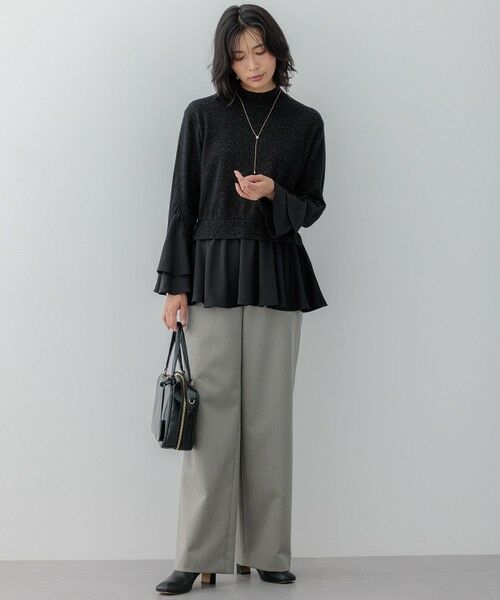 L size ONWARD(大きいサイズ) / エルサイズオンワード その他パンツ | 【VERY3月号掲載/洗える】TRコンフォートストレッチ ワイドパンツ | 詳細5