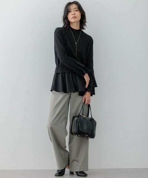 L size ONWARD(大きいサイズ) / エルサイズオンワード その他パンツ | 【VERY3月号掲載/洗える】TRコンフォートストレッチ ワイドパンツ | 詳細6