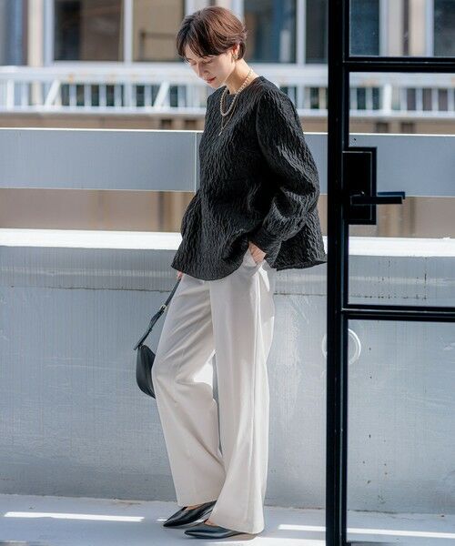 L size ONWARD(大きいサイズ) / エルサイズオンワード その他パンツ | 【VERY3月号掲載/洗える】TRコンフォートストレッチ ワイドパンツ | 詳細18