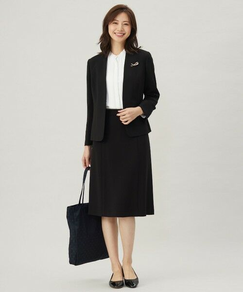 L size ONWARD(大きいサイズ) / エルサイズオンワード ミニ・ひざ丈スカート | 【セットアップ対応・洗える】セラテリーダブルクロス フレアー スカート | 詳細4