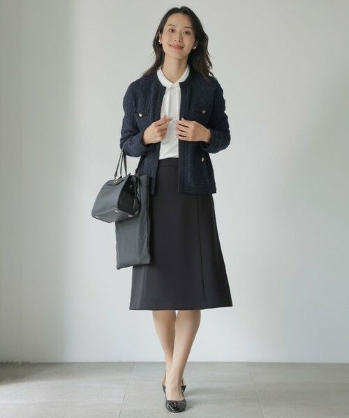 L size ONWARD(大きいサイズ) / エルサイズオンワード ミニ・ひざ丈スカート | 【セットアップ対応・洗える】セラテリーダブルクロス フレアー スカート | 詳細2