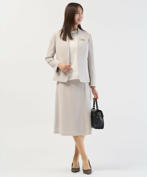 L size ONWARD(大きいサイズ) / エルサイズオンワード ミニ・ひざ丈スカート | 【セットアップ対応・洗える】セラテリーダブルクロス フレアー スカート | 詳細9