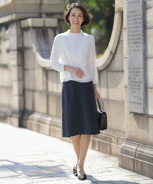 L size ONWARD(大きいサイズ) / エルサイズオンワード ミニ・ひざ丈スカート | 【セットアップ対応・洗える】セラテリーダブルクロス フレアー スカート | 詳細16