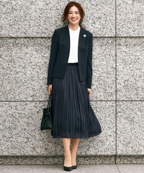 L size ONWARD(大きいサイズ) / エルサイズオンワード ロング・マキシ丈スカート | 【洗える】シャイニープリーツ スカート | 詳細10