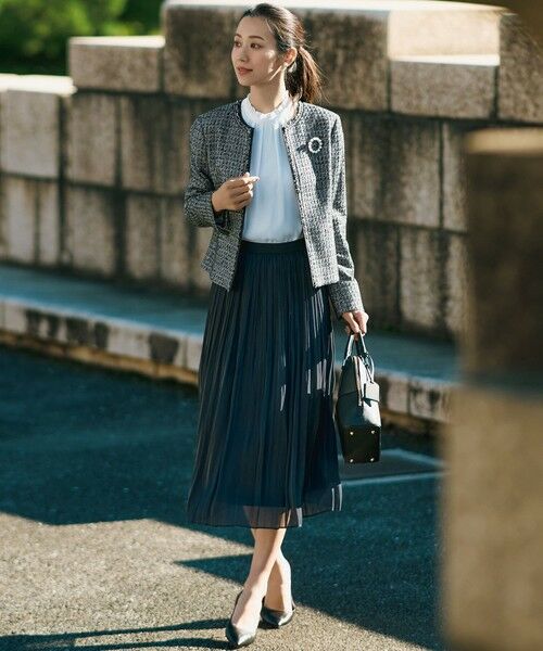 L size ONWARD(大きいサイズ) / エルサイズオンワード ロング・マキシ丈スカート | 【洗える】シャイニープリーツ スカート | 詳細11