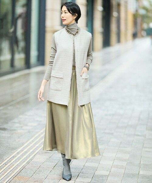 L size ONWARD(大きいサイズ) / エルサイズオンワード ベスト | 【カタログ掲載・セットアップ対応】ライトミックスツイード ジレ | 詳細16