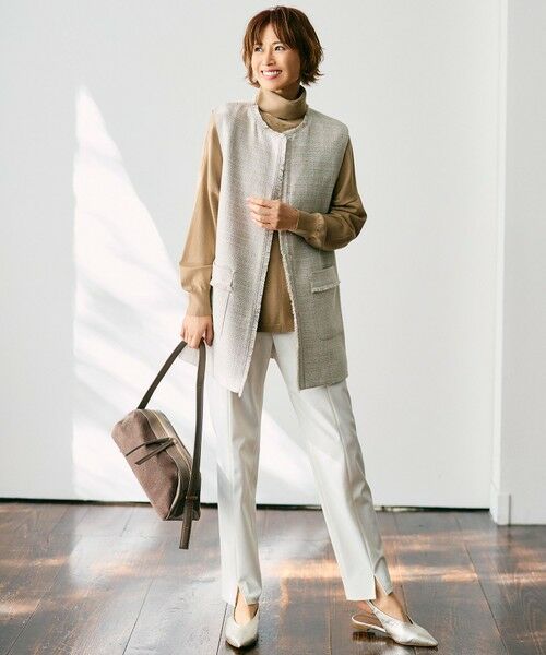 L size ONWARD(大きいサイズ) / エルサイズオンワード ベスト | 【カタログ掲載・セットアップ対応】ライトミックスツイード ジレ | 詳細17