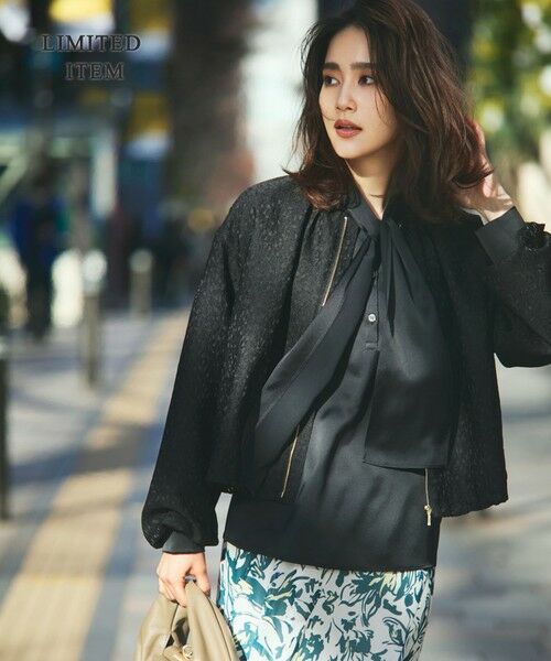 L size ONWARD(大きいサイズ) / エルサイズオンワード シャツ・ブラウス | 【WEB限定】 ドレープサテン ボウタイブラウス | 詳細2