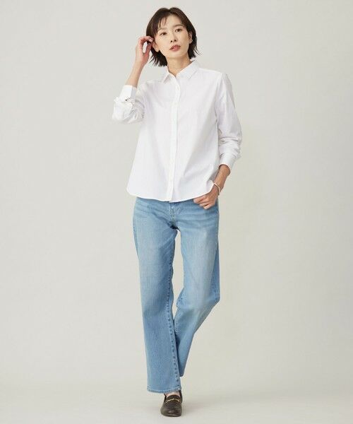 L size ONWARD(大きいサイズ) / エルサイズオンワード シャツ・ブラウス | 【洗える】BEZコットンナイロン ストライプ シャツカラー ブラウス | 詳細5