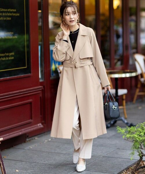 L size ONWARD(大きいサイズ) / エルサイズオンワード トレンチコート | 【洗える】Nobleライトトレンチ コート | 詳細4