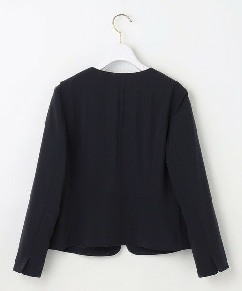 L size ONWARD(大きいサイズ) / エルサイズオンワード ノーカラージャケット | 【洗える】セレモニーダブルクロス クルーカラー ジャケット | 詳細7