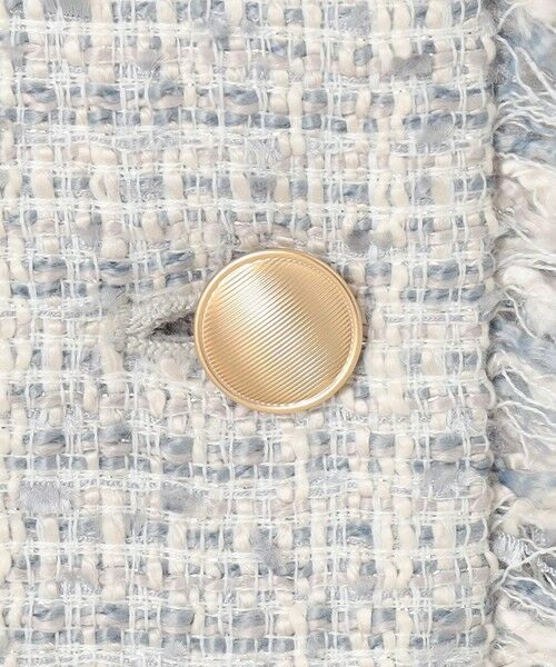 L size ONWARD(大きいサイズ) / エルサイズオンワード ノーカラージャケット | ツイードノーカラーミドル ジャケット | 詳細9