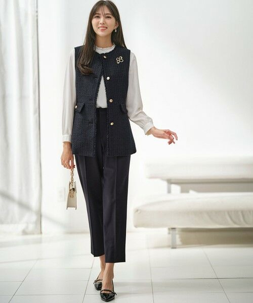 L size ONWARD(大きいサイズ) / エルサイズオンワード その他アウター | ファンシーツイードペプラム ジレ | 詳細12