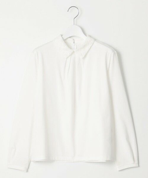 L size ONWARD(大きいサイズ) / エルサイズオンワード カットソー | プレーティングジャージー レース襟 カットソー | 詳細5