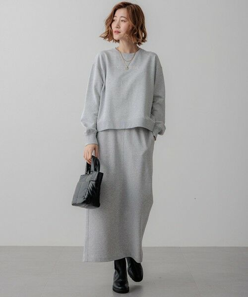 L size ONWARD(大きいサイズ) / エルサイズオンワード カットソー | 【一部店舗限定/洗える】クリアコットンテリー セットアップ ロゴ スウェット | 詳細4