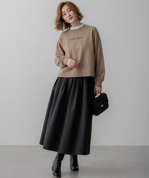 L size ONWARD(大きいサイズ) / エルサイズオンワード カットソー | 【一部店舗限定/洗える】クリアコットンテリー セットアップ ロゴ スウェット | 詳細13