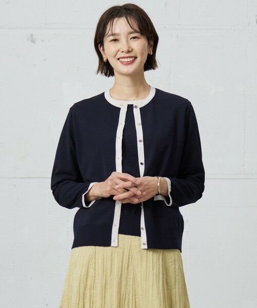 L size ONWARD(大きいサイズ) / エルサイズオンワード その他トップス | 【洗える・ニットセット】TRIM TWIN ニット（ネイビー×ベージュ系）
